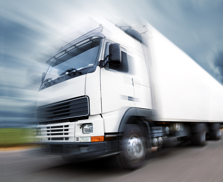Truck speed. Trucks delivering merchandise. Motion blur
** Note: Shallow depth of field